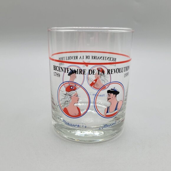 Cerve Bicentenaire De La Revolution 1789-1989 Blown Glasses Marianne Dumont - Picture 3 of 12
